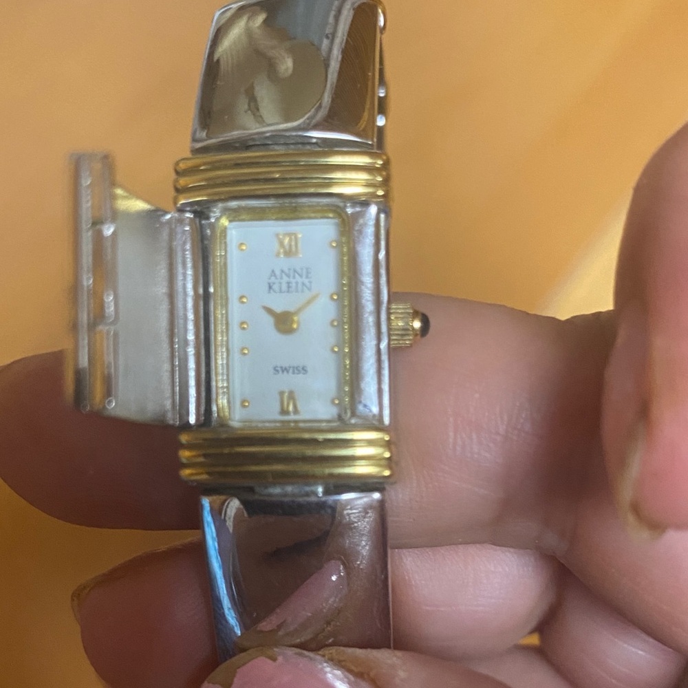 Anne Klein Two-Tone Hinged Watch